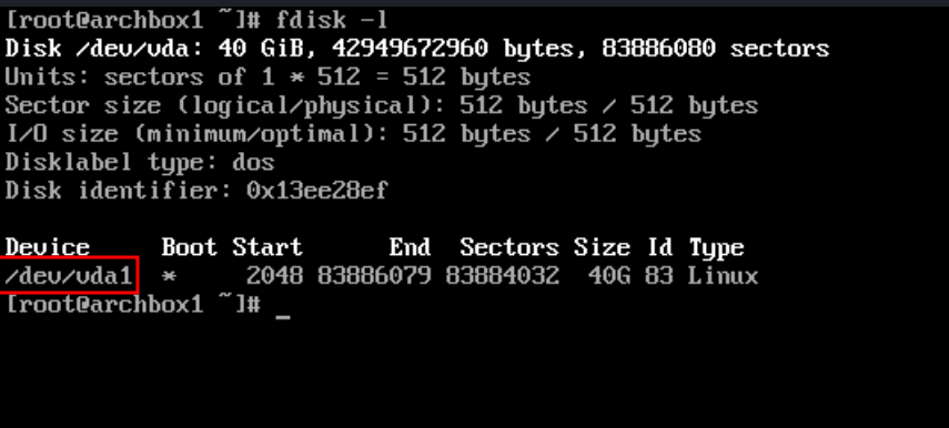 fdisk -l output