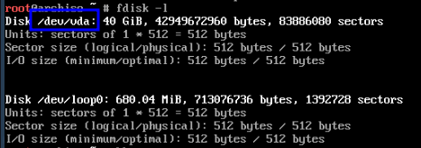 Fdisk output