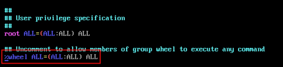 Edit the sudoers file